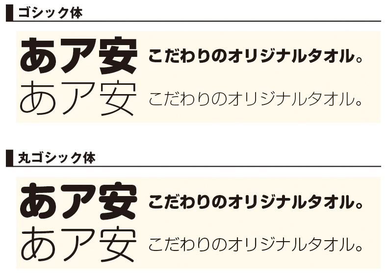 ゴシック体例