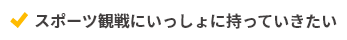 スポーツ観戦にいっしょに持っていきたい