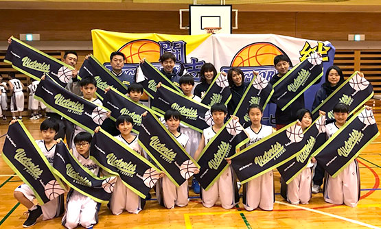 バスケの卒団式で贈呈したオリジナルフェイスタオル