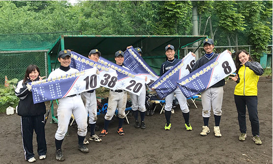 大学野球部最後の大会でのオリジナルスポーツタオル